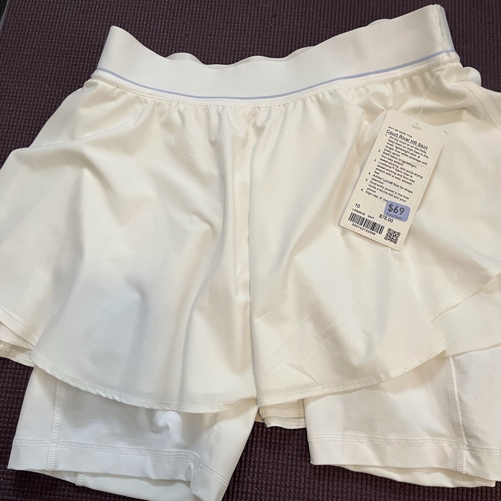 NWT Lululemon Court Rival High Rise Skirt 10